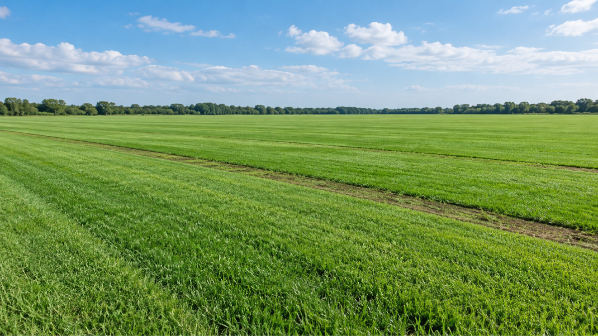 AI-generated generic sod field for illustration only; not a photograph of the listed property.